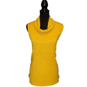 RIBBED DRAPED COWL NECK TOP